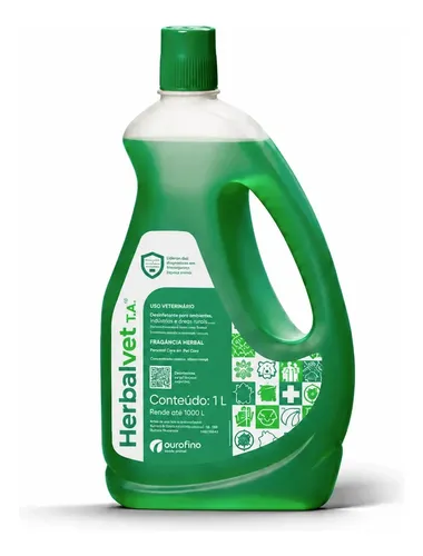 Herbalvet Desinfetante Ourofino 1litro Bactericida Viricida
