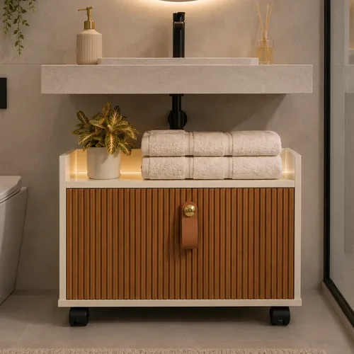 Armario Gabinete Com Porta Basculante Para Banheiro Moderno