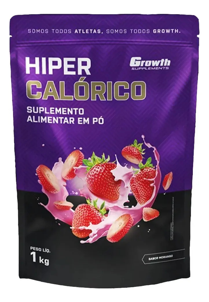 Hipercalórico 1kg Growth Supplements – Sabor Morango