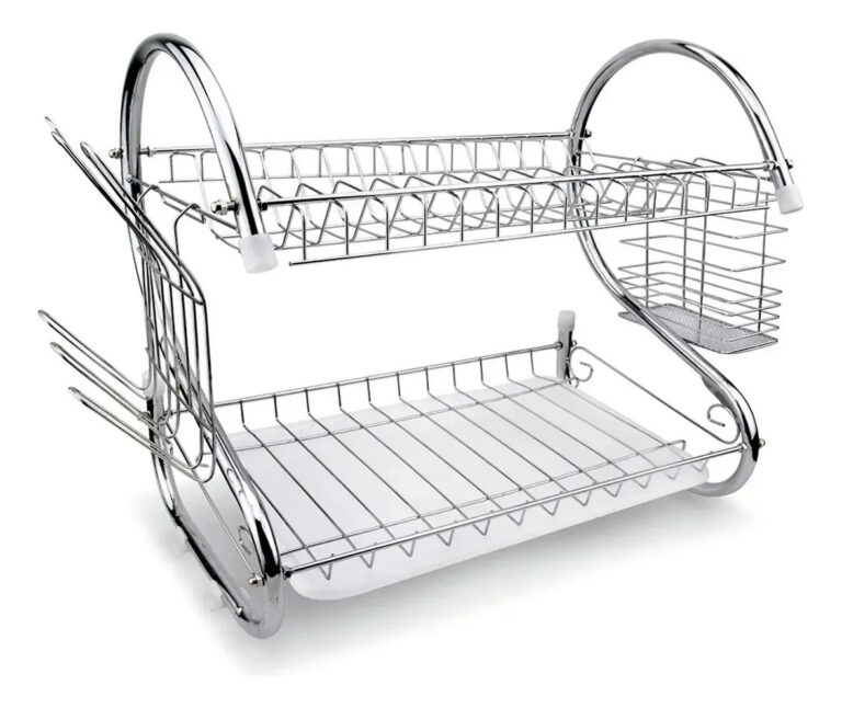 Vittak Escorredor Duplo De Louça Para 14 Pratos Talheres Com Bandeja Inox Cozinha Prateado