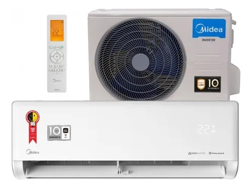 Ar condicionado Split Inverter 12000 BTUs Midea Ai Ecomaster frio quente branco