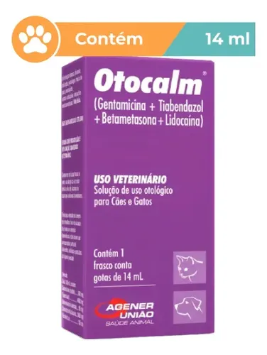 Otocalm Gotas Agener Solução Otológica 14ml Cães Gatos