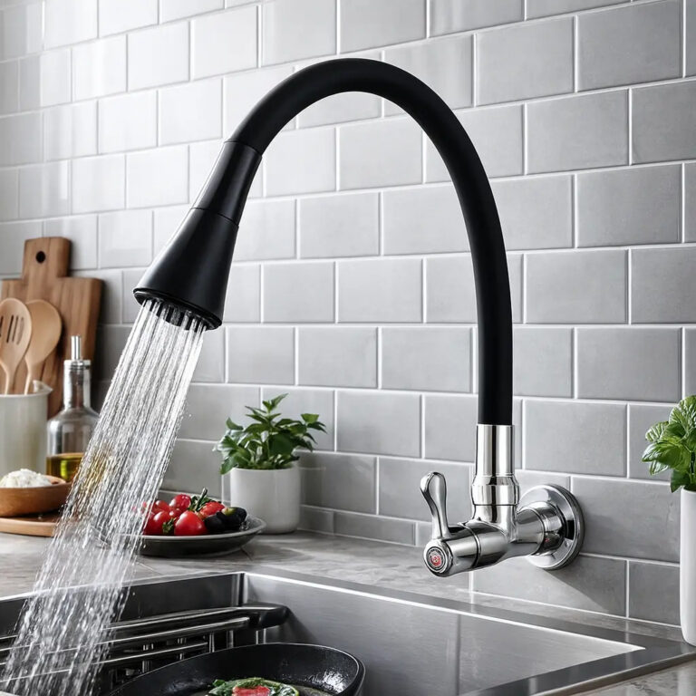 Torneira Gourmet Cozinha Pia Flexível Móvel 2 Jatos Parede Cor Preto
