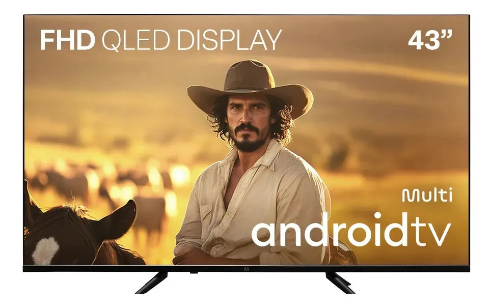 Smart TV Multi 43 Polegadas QLED Full HD Android TV HDR10 Dolby Audio Chromecast Bluetooth Wi-Fi Comando de Voz – Tl066MQ