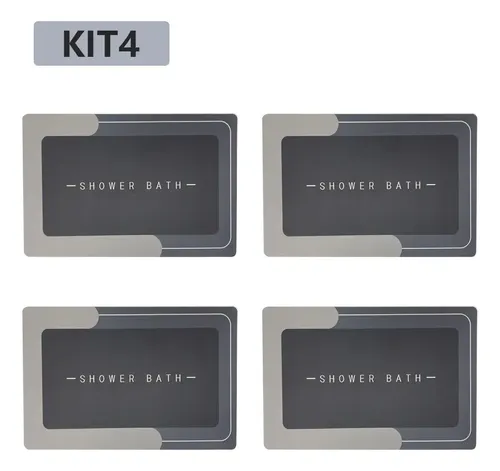 Kit4 Tapetes Para Banheiro Tapete Mágico Ultra Para Absorçã