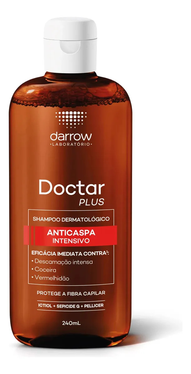 Shampoo anticaspa dermatológico Darrow Doctar Plus 240ml sem sulfatos