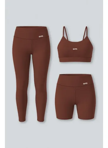 Kit Conjunto Fitness Legging E Short Powerslim + Top Alça
