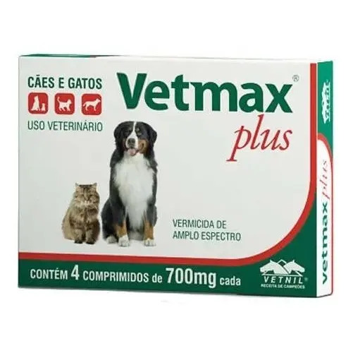 Vermifugo P/ Cães E Gatos Vetmax Plus – Vetnil 700mg