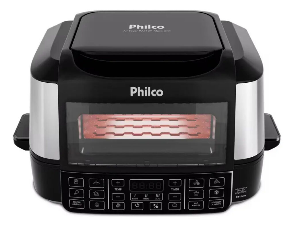 Fritadeira Elétrica Air Fryer Philco PAF12A Barbecue Digital 12L Preta – 220V