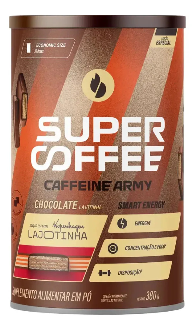 Cafeína Caffeine Army Supercoffee Classic Size em pó sabor Lajotinha x 380g