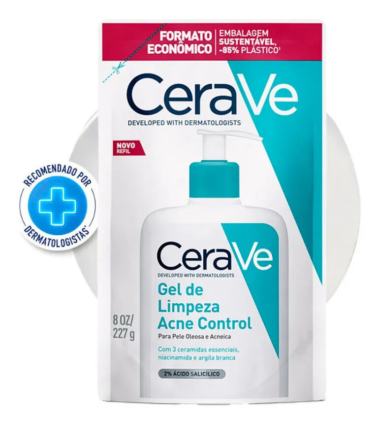 Refil Gel de Limpeza Facial Antiacne Pele Oleosa, Acne Control CeraVe, 227g