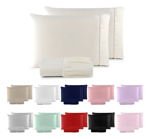 Jogo De Lençol 400 Fios Ponto Palito Cama Queen 3 Pçs Saldão