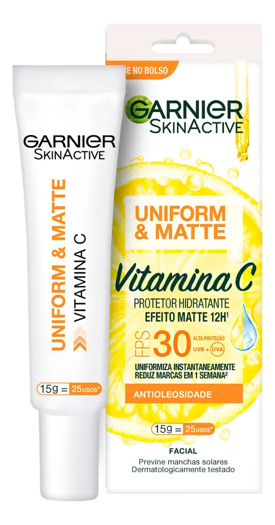 Protetor Hidratante Facial Vitamina C Fps 30 15g Garnier Tipo de pele Oleosa/Mista/Sensível