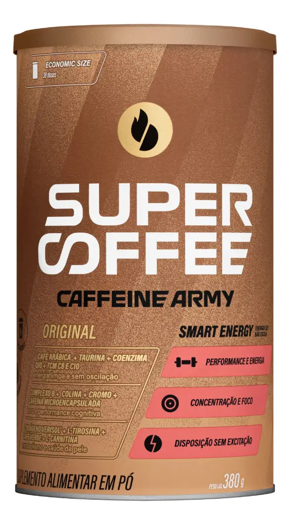 Cafeína Caffeine Army Supercoffee Classic Size em pó Sem sabor x 380g