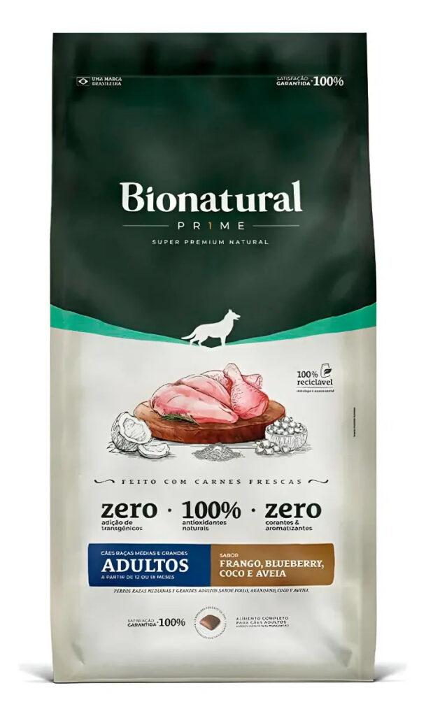 Ração Bionatural Cães Adultos Medio-grande Porte Frango 15kg