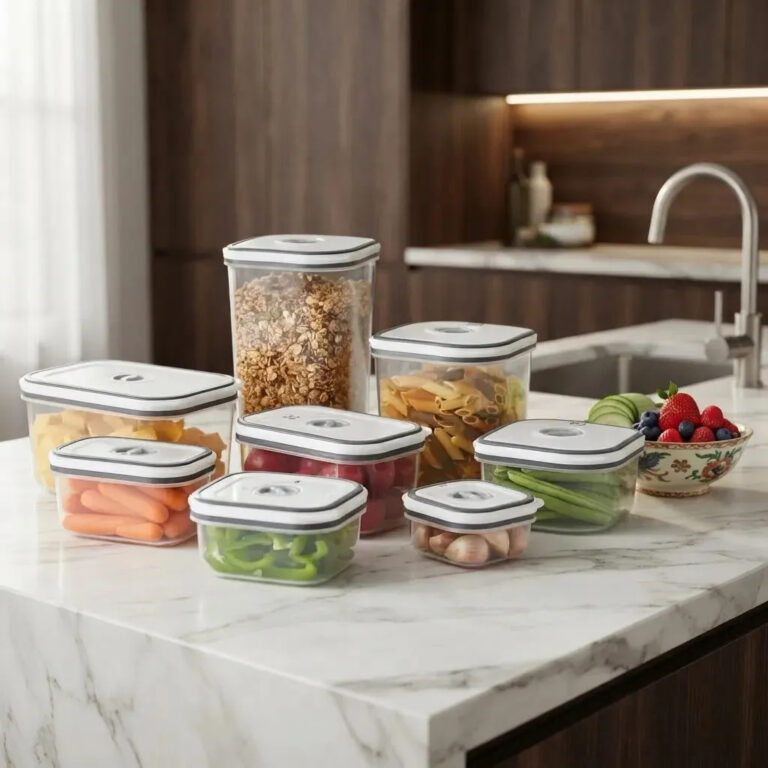 Potes Herméticos Electrolux Kit com 8 Transparente Com Tampa Branca Porta Mantimentos e Alimentos