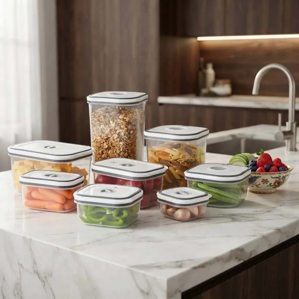 Potes Herméticos Electrolux Kit com 8 Transparente Com Tampa Branca Porta Mantimentos e Alimentos