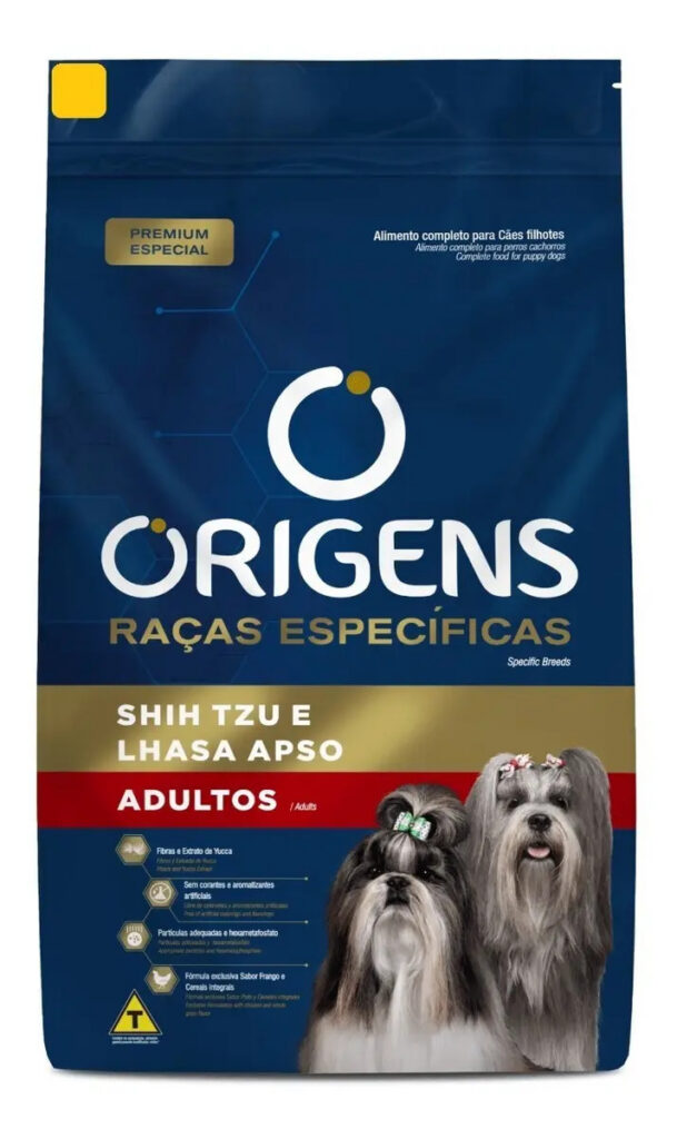 Ração Origens raças específicas Shih Tzu Lhasa Apso 3kg nutrição equilibrada cães