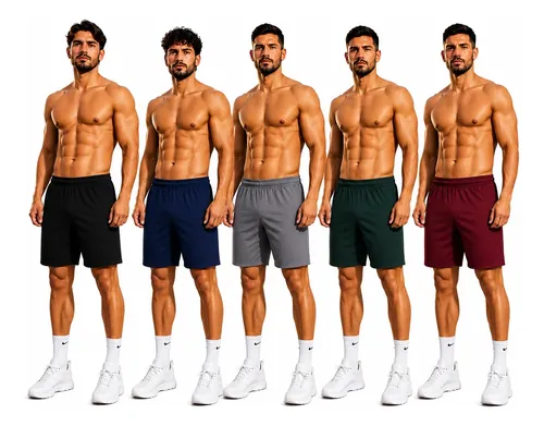 Kit 5 Bermudas Masculina Tipo Jogador Esporte Praia Treino