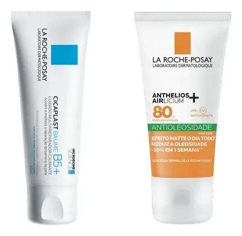 Kit Reparação & Proteção Solar Cicaplast Baume B5+ 40ml La Roche-posay + Protetor Airlicium Fps80 40g La Roche-posay