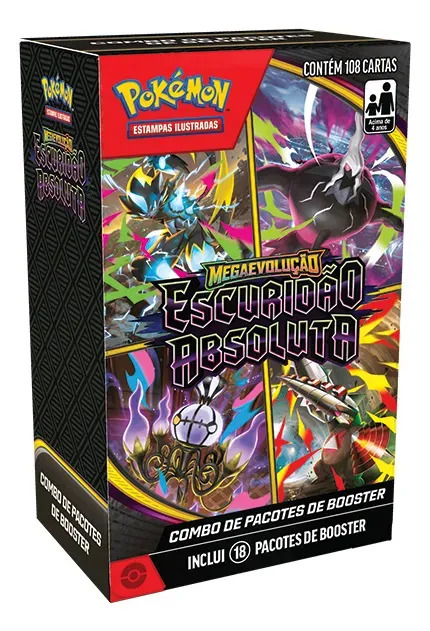 Combo de Booster Pokémon ME05 Escuridão Absoluta – 108 Cartas