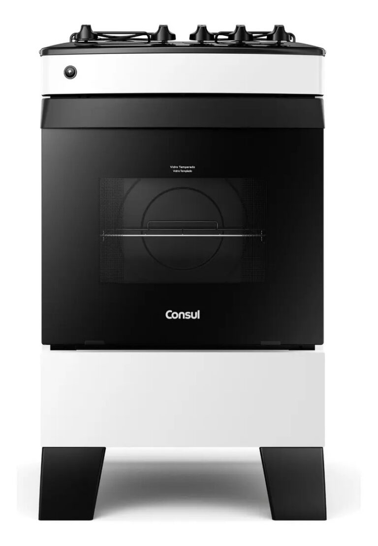 Fogão Consul 4 Bocas Branco Com Mesa Esmaltada – Cfo4zab
