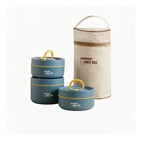 Kit 3 Marmitas Térmicas 1g+2p Aço Inox Micro-ondas + Bolsa