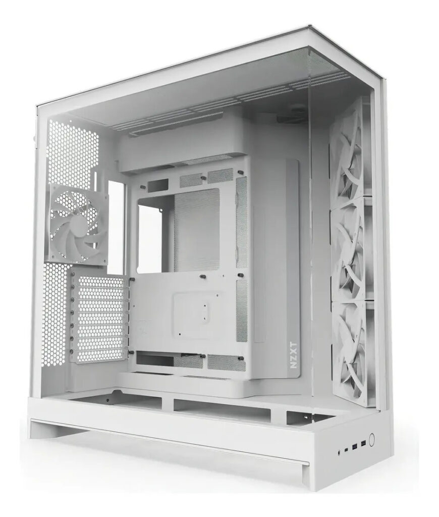Gabinete Nzxt H9 Flow Branco Com 4 Fans