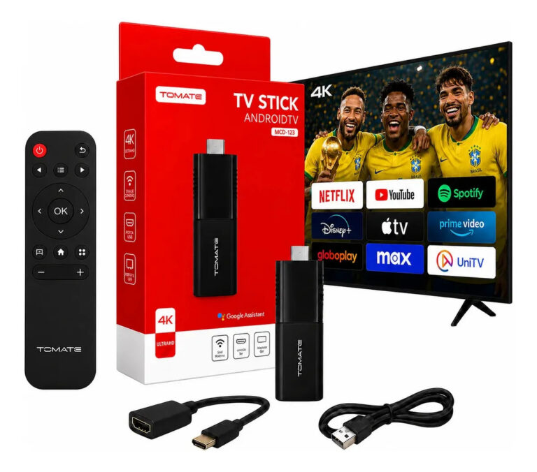 Tv Stick Tomate 4k Hdmi Android Google Assistente Chromecast Preto Padrão