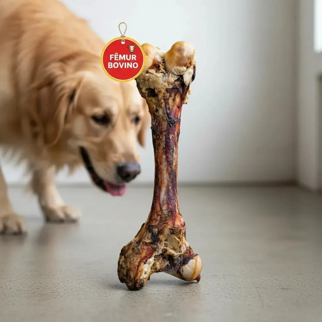 Osso Fêmur Bovino Gigante Defumado Petisco Para Cães Natural