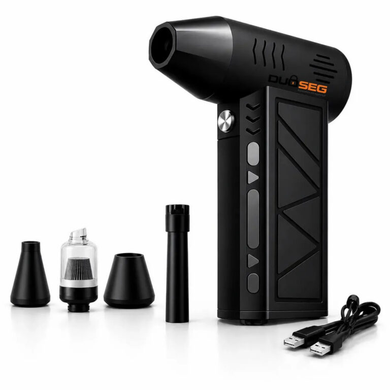 Mini Soprador Ar Turbo 130000RPM Sem Fio Recarregável USB Jato Super Forte 3 Velocidades Limpeza PC Teclado Carro Notebook Eletrônicos Churrasqueira Poeira Folhas Alta Potência Portátil DUOSEG
