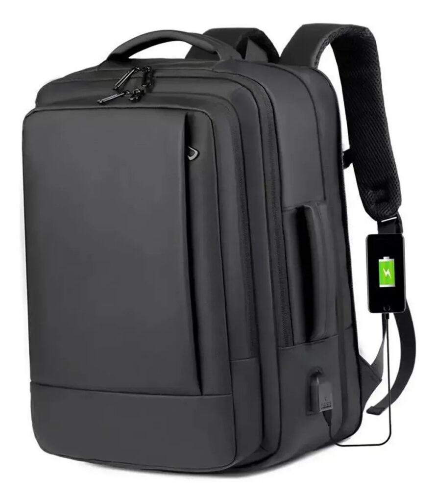 Mochila jiesipote À Prova D’água Reforçada Expansível Cor Preto