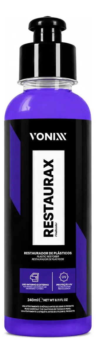 Restaurador Renovador de Plásticos Automotivos Vonixx Restaurax 240ml