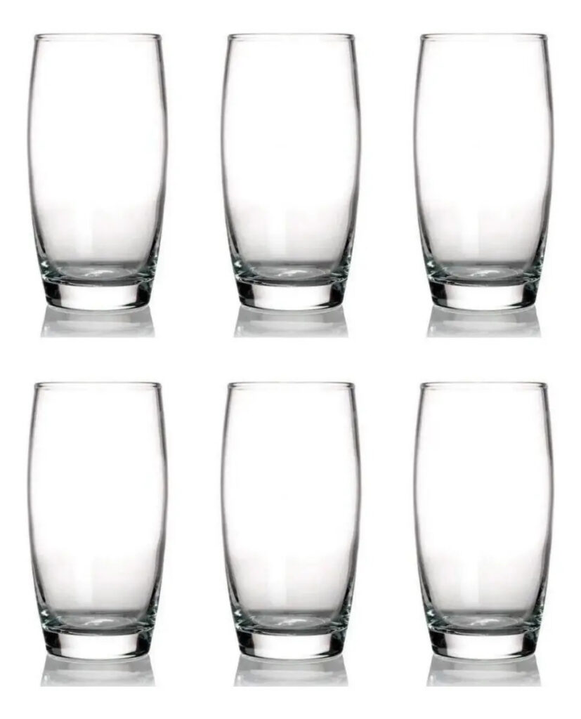 Kit 6 Copos Oca Nadir 300ml Vidro para Água e Suco