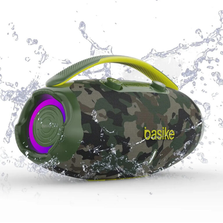 Caixa De Som Basike Ba-RAD207 Edição 80W Rádio FM Bluetooth 5.3 TWS RGB Bass Boost 9000mAh Camuflagem
