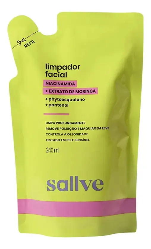 Gel De Limpeza Facial Refil 240ml Sallve Todo Tipo De Pele Dia/noite