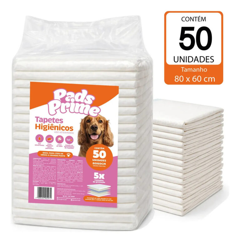 Tapete Higiênico 80×60 50un Pet Cachorro Cães Pads Prime