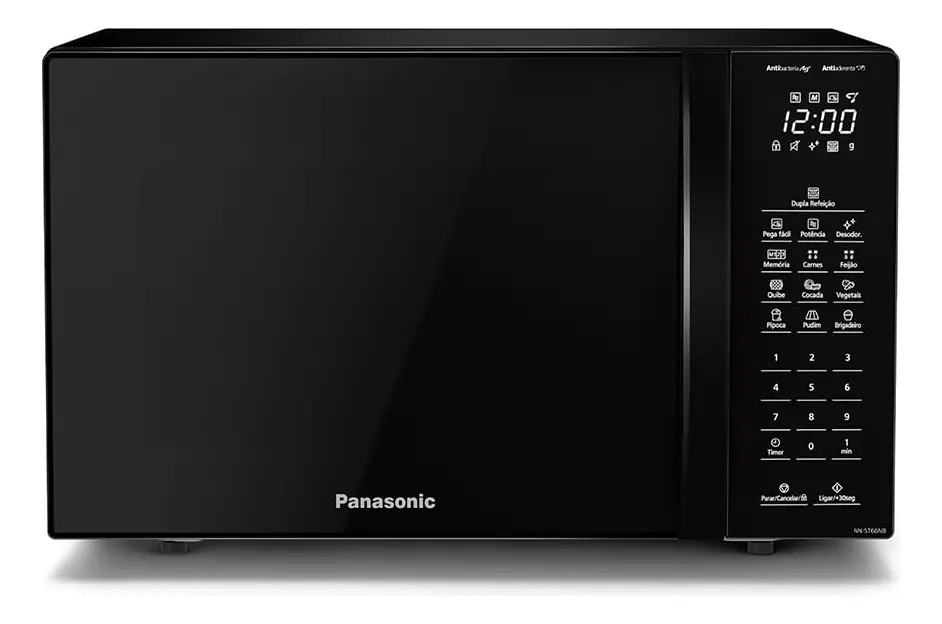 Microondas Panasonic Dupla Refeição 34L Black Glass – NN-ST66NBRU