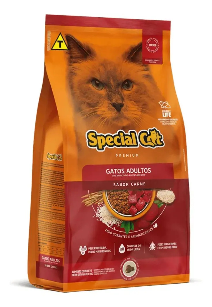 Ração Special Cat Carne Premium Gato Adulto Ração 10,1Kg