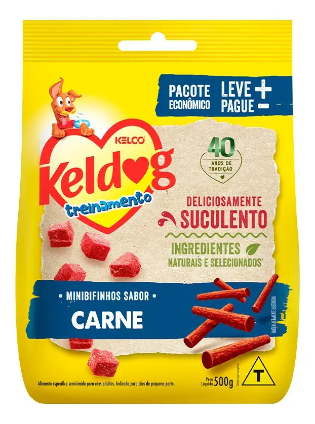 Bifinho Keldog Criadores 500g Para Cães Sabor Carne Macio e Saboroso Feito Com Carne Fresca Ideal Para Treinamento Recompensa Com Proteína de Carne