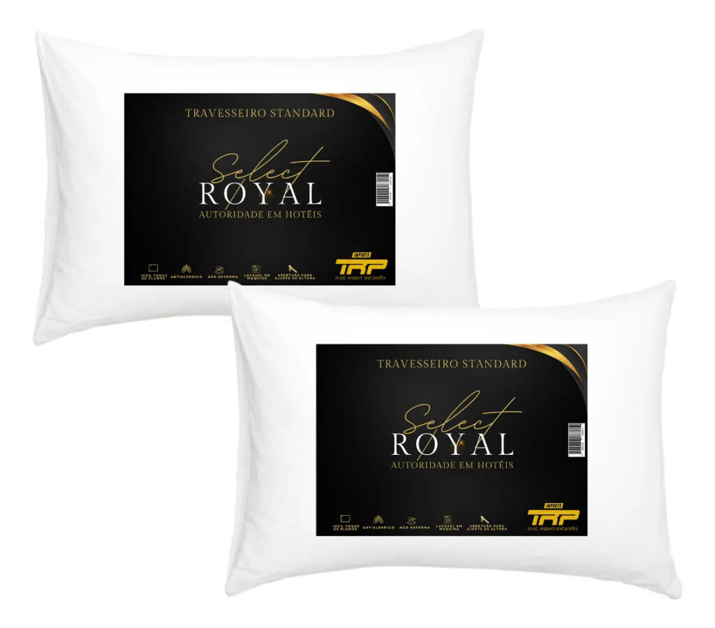 Kit 2 Travesseiros Select Royal Toque De Plumas Linha Hotel Cor Branco